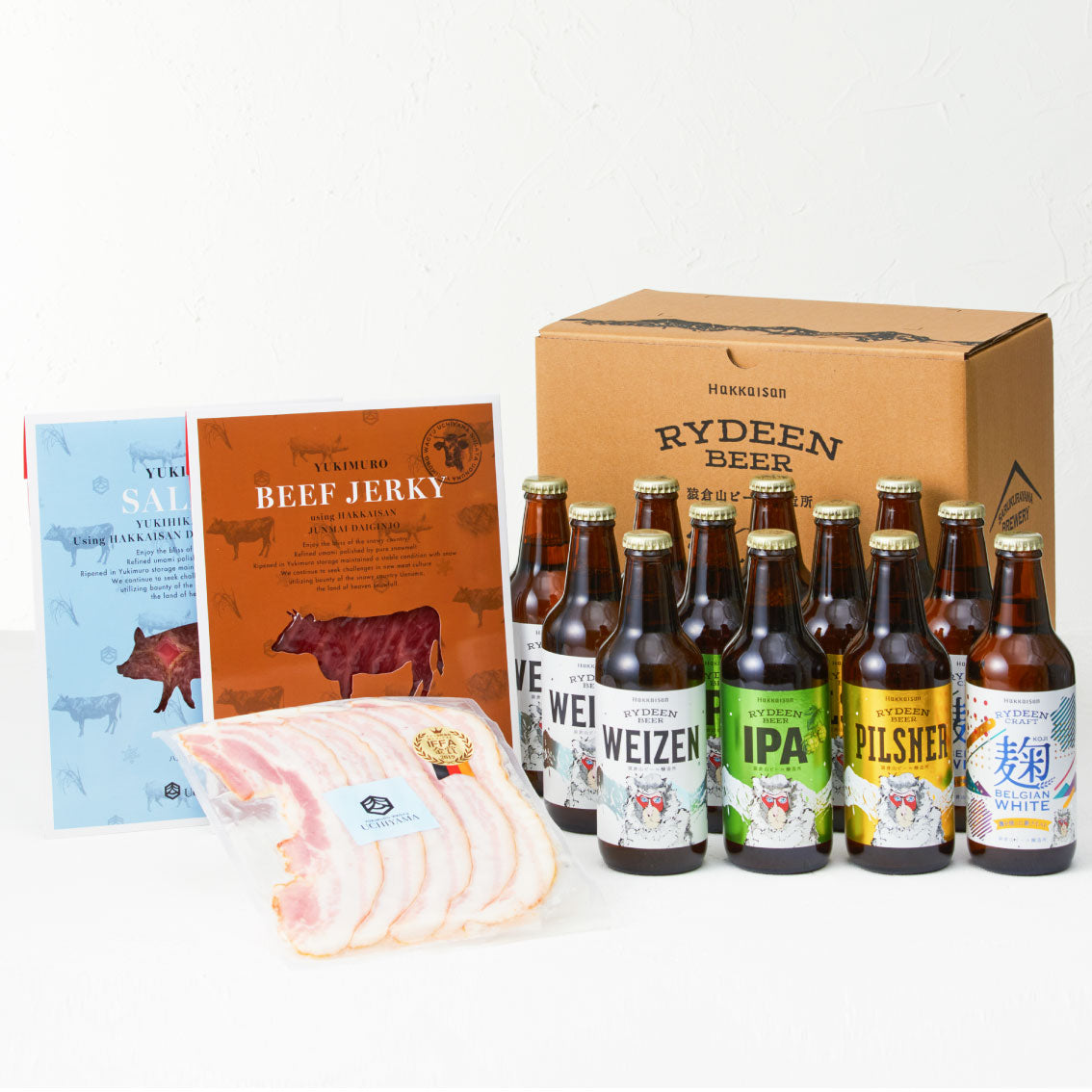 【内山肉店】厳選おつまみ3種とライディーンビール12本セット