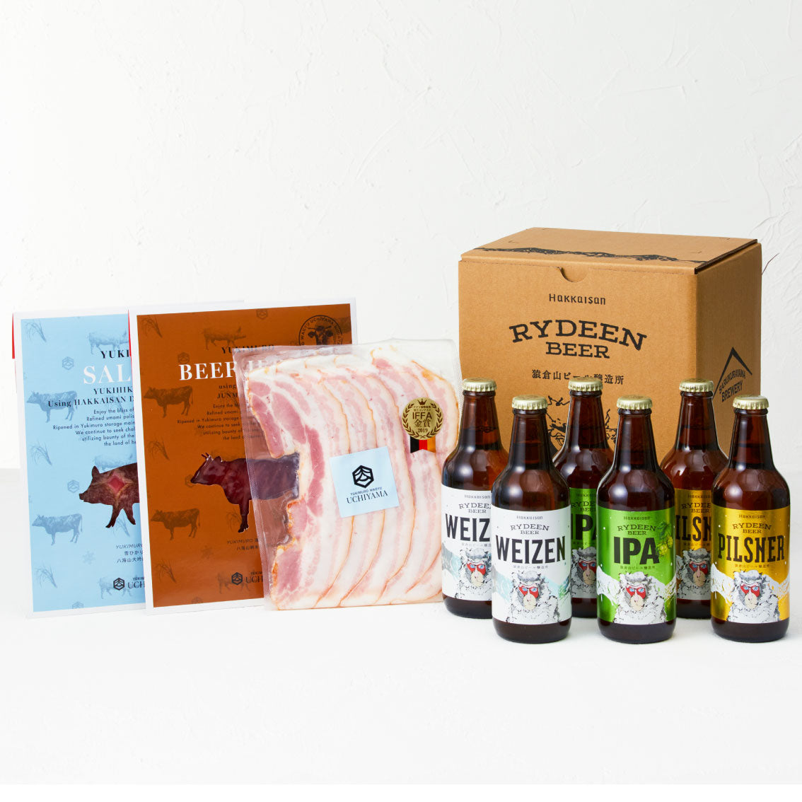 【内山肉店】厳選おつまみ3種とライディーンビール6本セット