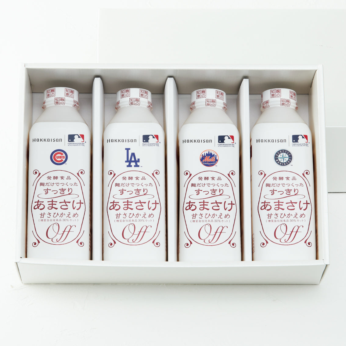 【期間限定】すっきりあまさけ MLB™コレクションラベル 825g 4本セット
